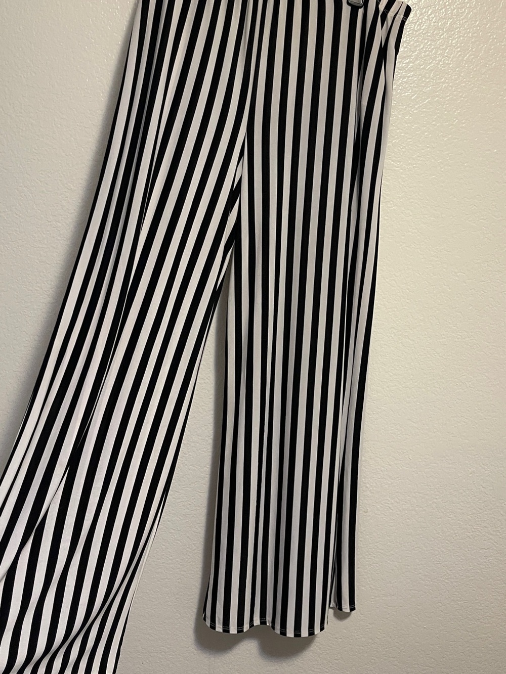 Drama Gold Women's XL Black White Striped Wide Leg Pull-On Palazzo Pants USA - Picture 3 of 7